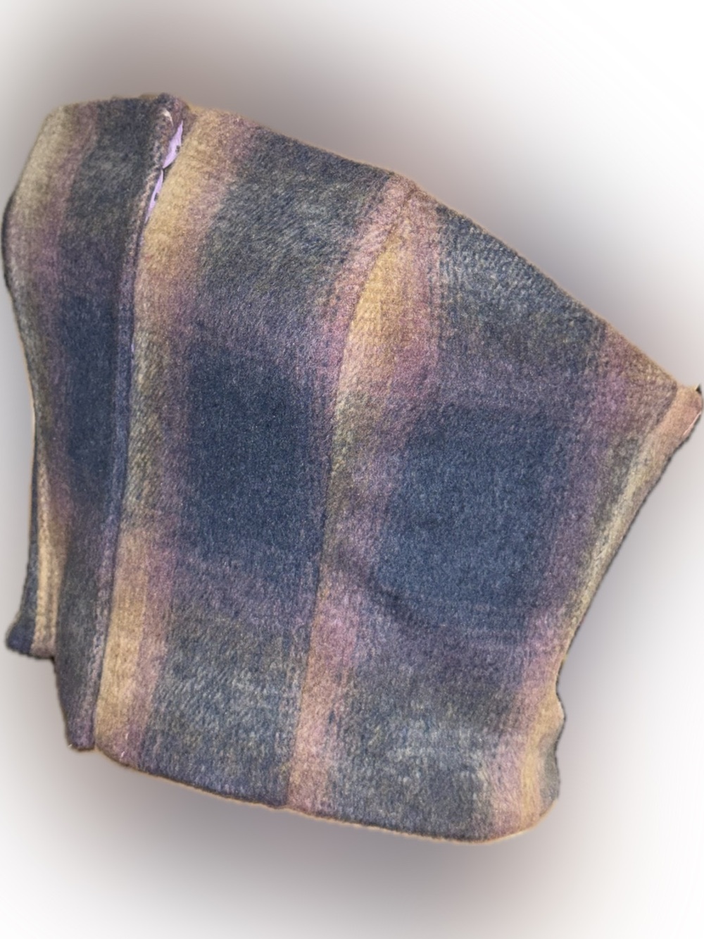 Le Lis Collection Plaid Strapless Corset Bustier Crop Top Purple Blue Gray XS